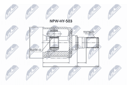 Jeu de joints, arbre de transmission NTY NPW-HY-503