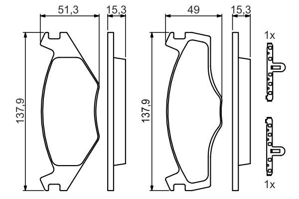 Kit de plaquettes de frein, frein à disque BOSCH 0 986 468 871