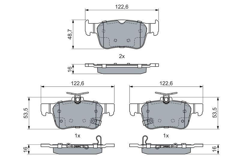 Kit de plaquettes de frein, frein à disque BOSCH 0986460019