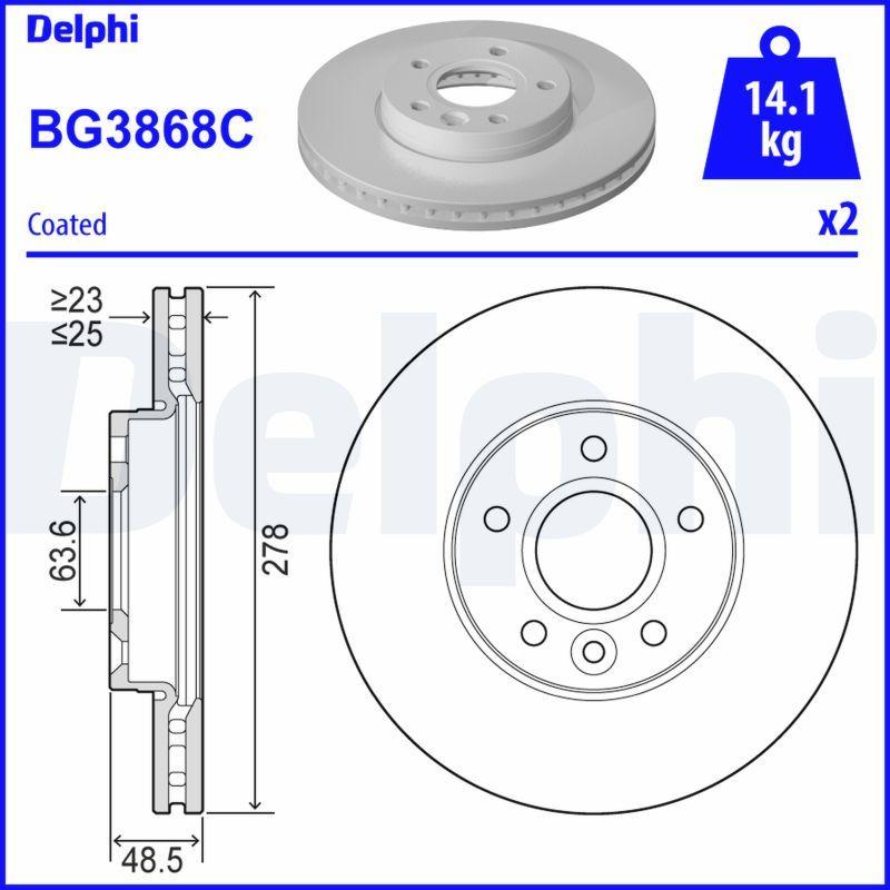 Disque de frein DELPHI BG3868C