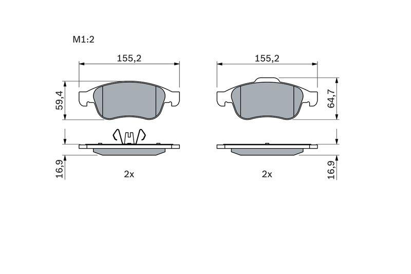 Kit de plaquettes de frein, frein à disque BOSCH 0 986 494 441