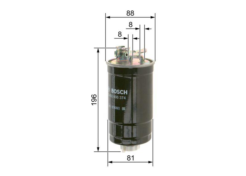 Filtre à carburant BOSCH 0 450 906 374