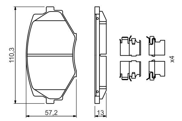 Kit de plaquettes de frein, frein à disque BOSCH 0 986 494 655