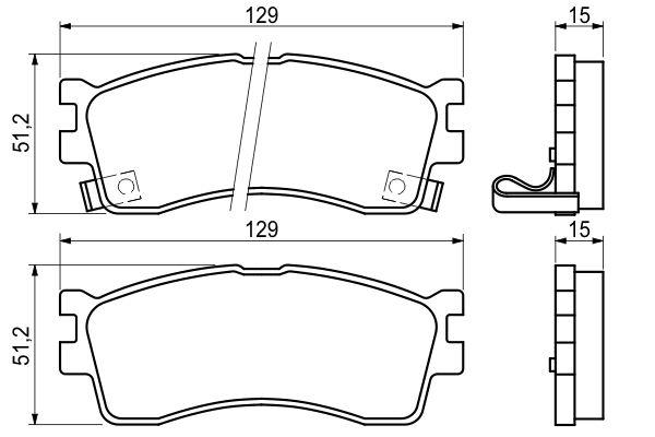 Kit de plaquettes de frein, frein à disque BOSCH 0 986 494 144