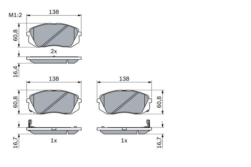 Kit de plaquettes de frein, frein à disque BOSCH 0986494422