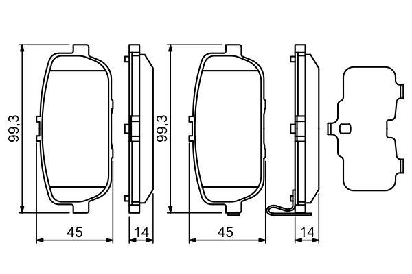 Kit de plaquettes de frein, frein à disque BOSCH 0 986 494 190