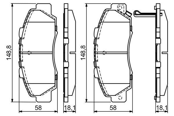 Kit de plaquettes de frein, frein à disque BOSCH 0 986 461 142