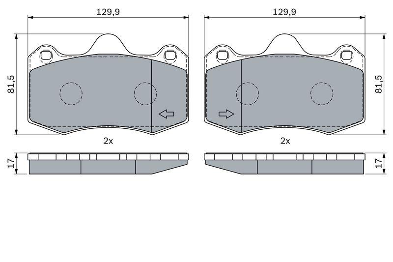 Kit de plaquettes de frein, frein à disque BOSCH 0 986 424 399