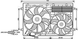 Ventilateur, refroidissement du moteur AVA QUALITY COOLING VN7529