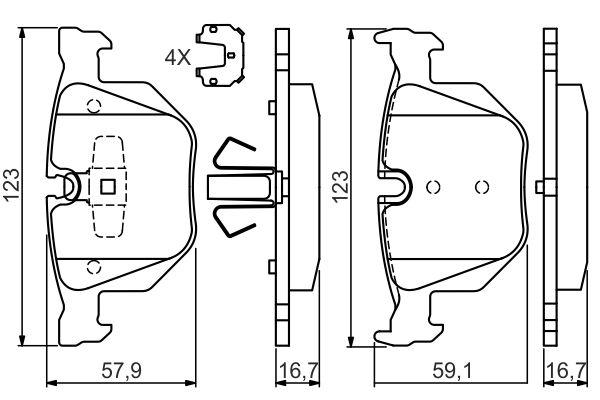 Kit de plaquettes de frein, frein à disque BOSCH 0 986 494 540