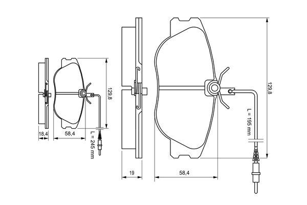 Kit de plaquettes de frein, frein à disque BOSCH 0 986 424 033