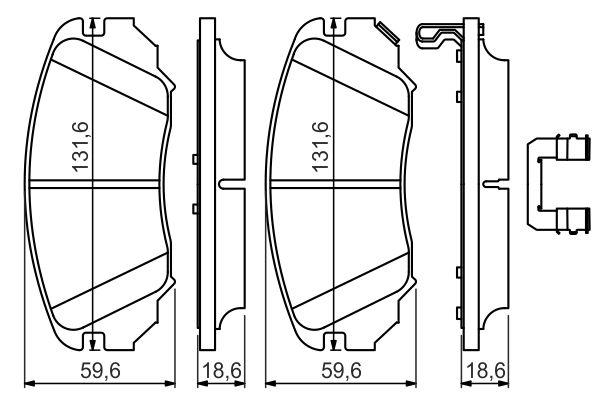 Kit de plaquettes de frein, frein à disque BOSCH 0 986 494 632