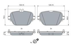 Kit de plaquettes de frein, frein à disque BOSCH 0986460039