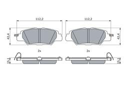 Kit de plaquettes de frein, frein à disque BOSCH 0986460006