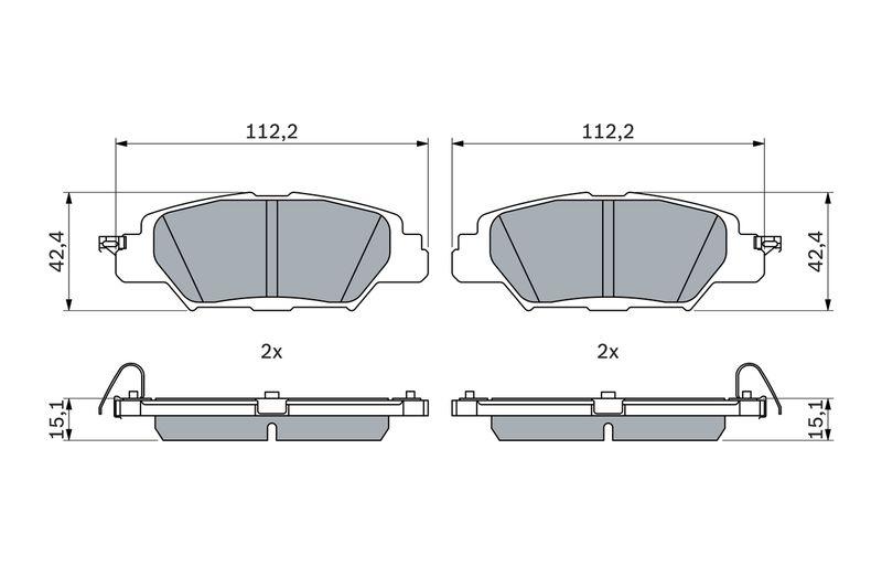 Kit de plaquettes de frein, frein à disque BOSCH 0986460006