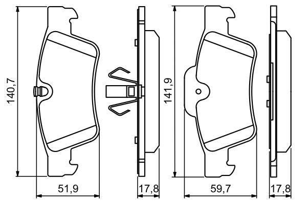 Kit de plaquettes de frein, frein à disque BOSCH 0 986 494 256