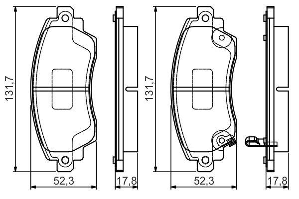 Kit de plaquettes de frein, frein à disque BOSCH 0 986 495 132