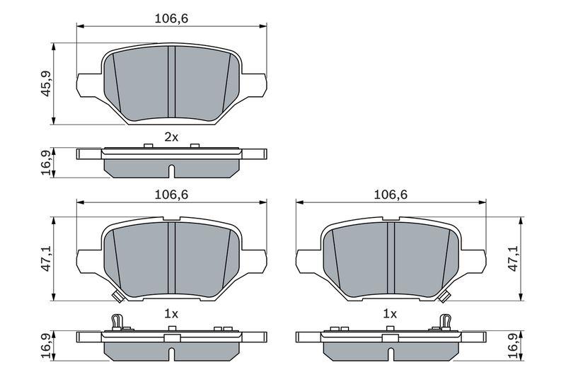 Kit de plaquettes de frein, frein à disque BOSCH 0 986 424 895