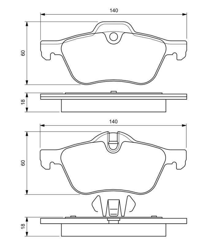 Kit de plaquettes de frein, frein à disque BOSCH 0986424652