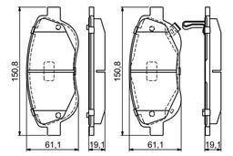 Kit de plaquettes de frein, frein à disque BOSCH 0986494682