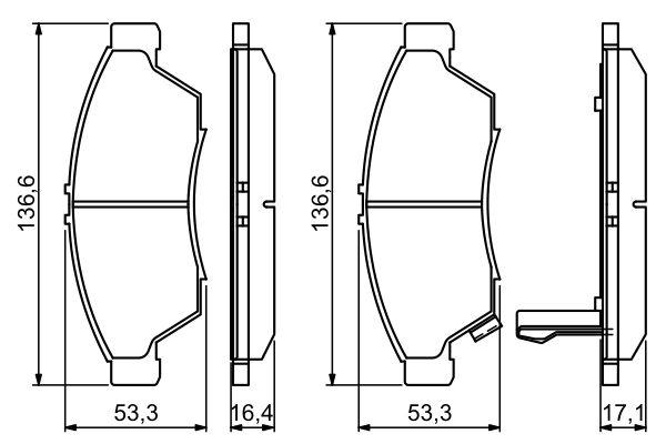 Kit de plaquettes de frein, frein à disque BOSCH 0 986 494 238