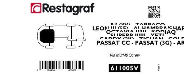 Kit de clip de fixation, carrosserie RESTAGRAF 611005V