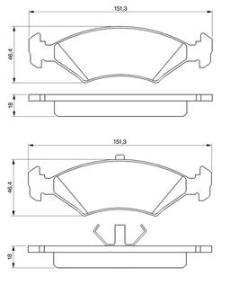 Kit de plaquettes de frein, frein à disque BOSCH 0986466402