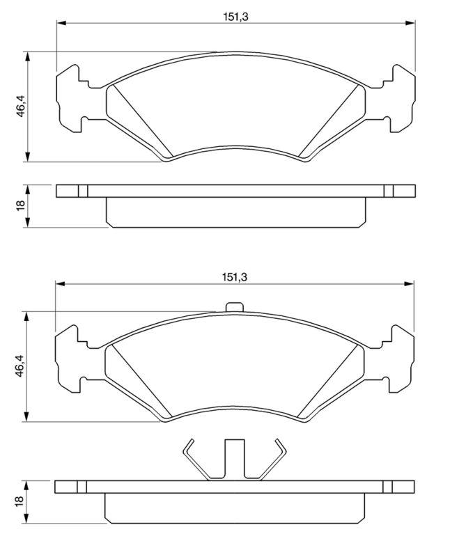 Kit de plaquettes de frein, frein à disque BOSCH 0986466402