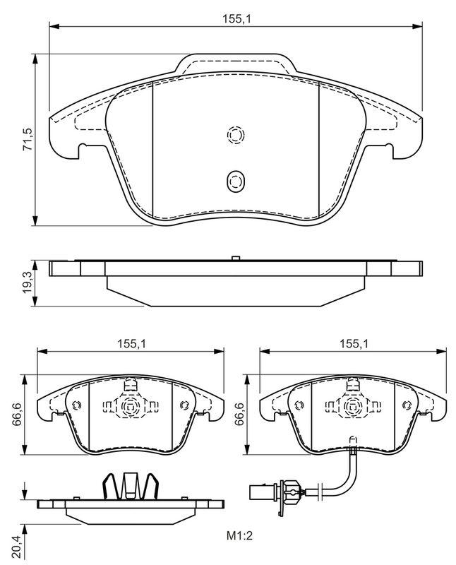 Kit de plaquettes de frein, frein à disque BOSCH 0986494538