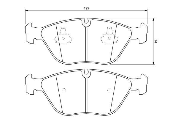 Kit de plaquettes de frein, frein à disque BOSCH 0 986 424 649