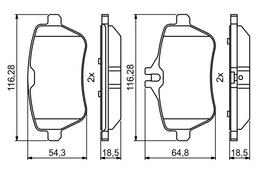 Kit de plaquettes de frein, frein à disque BOSCH 0986494790
