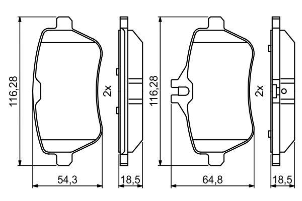 Kit de plaquettes de frein, frein à disque BOSCH 0986494790