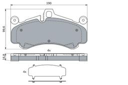 Kit de plaquettes de frein, frein à disque BOSCH 0 986 424 067