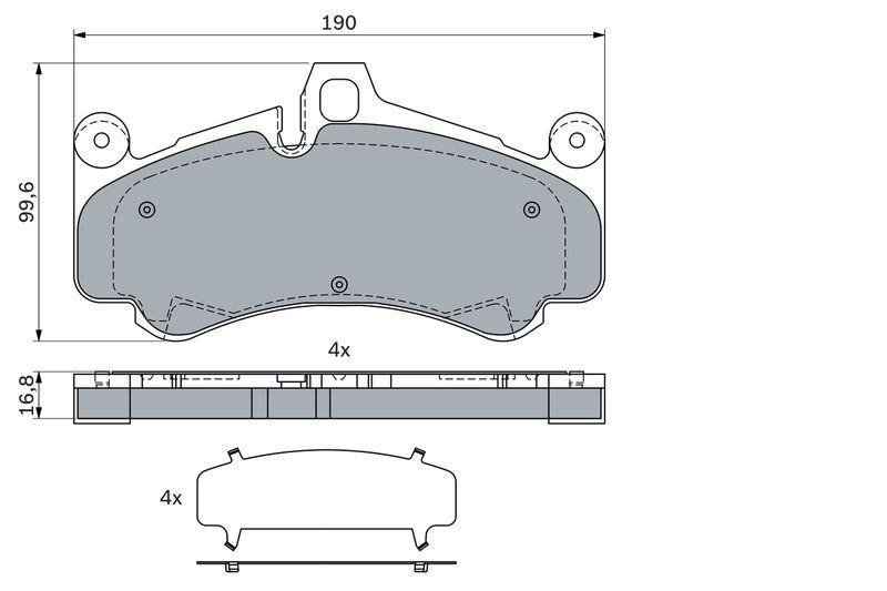 Kit de plaquettes de frein, frein à disque BOSCH 0 986 424 067