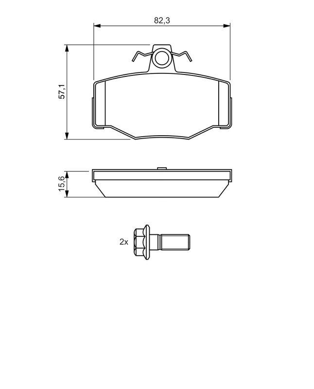 Kit de plaquettes de frein, frein à disque BOSCH 0986460993