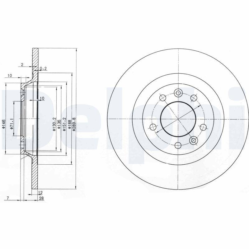 Disque de frein DELPHI BG3836
