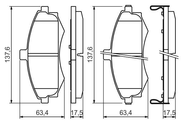 Kit de plaquettes de frein, frein à disque BOSCH 0 986 424 810