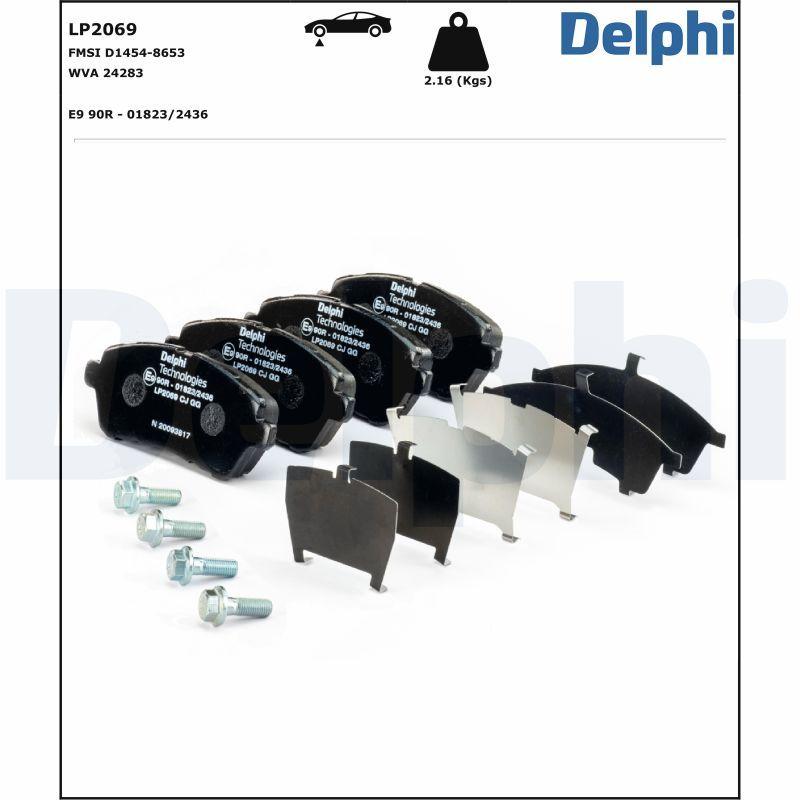 Kit de plaquettes de frein, frein à disque DELPHI LP2069