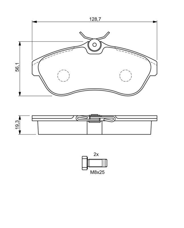 Kit de plaquettes de frein, frein à disque BOSCH 0986424635