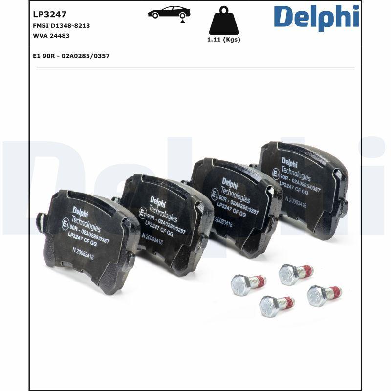 Kit de plaquettes de frein, frein à disque DELPHI LP3247