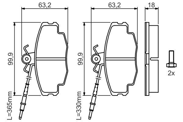 Kit de plaquettes de frein, frein à disque BOSCH 0 986 461 117