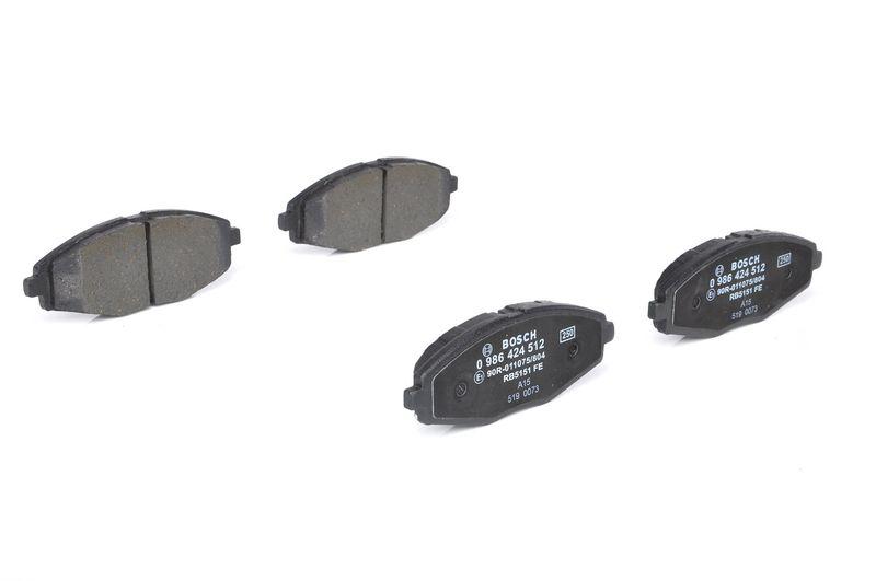 Kit de plaquettes de frein, frein à disque BOSCH 0 986 424 512