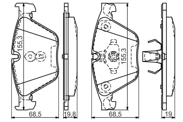 Kit de plaquettes de frein, frein à disque BOSCH 0 986 494 549