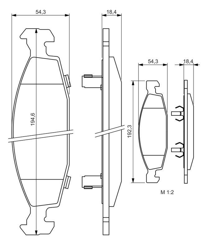 Kit de plaquettes de frein, frein à disque BOSCH 0986424666