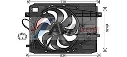 Ventilateur, refroidissement du moteur AVA QUALITY COOLING PE7561