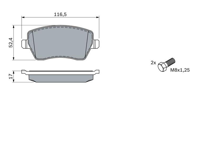 Kit de plaquettes de frein, frein à disque BOSCH 0 986 424 795