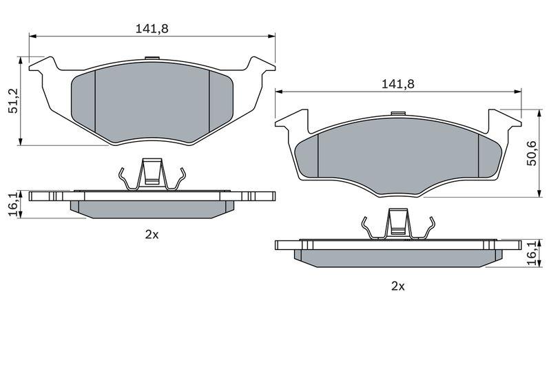 Kit de plaquettes de frein, frein à disque BOSCH 0 986 494 005
