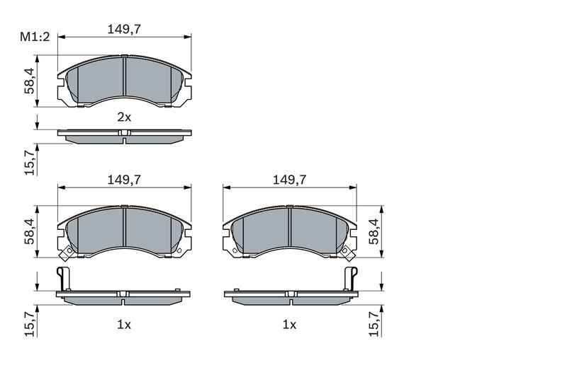 Kit de plaquettes de frein, frein à disque BOSCH 0 986 424 523