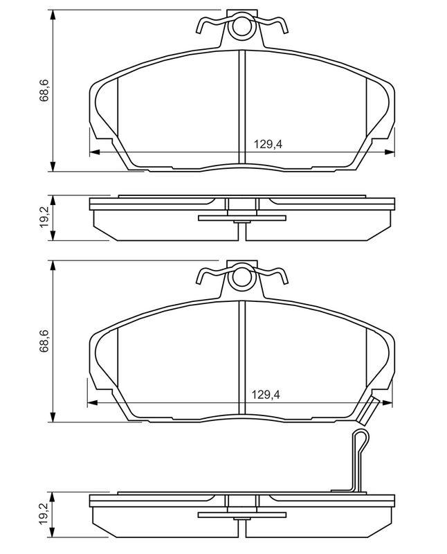 Kit de plaquettes de frein, frein à disque BOSCH 0986424214