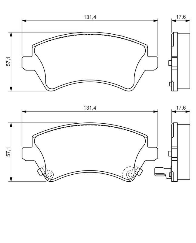 Kit de plaquettes de frein, frein à disque BOSCH 0986424735